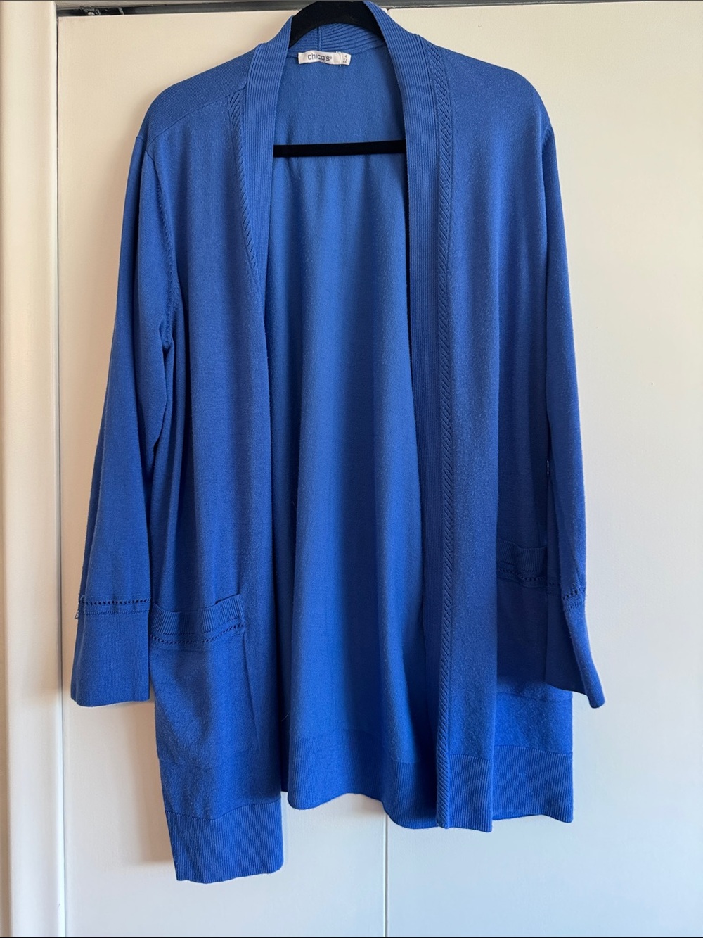Chico's Royal Blue Open-Front Knit Cardigan